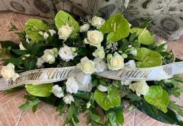 Cuscino fiori verde e bianco