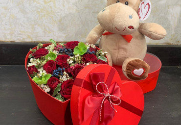 Flowerbox a cuore con Ippopotamo Pippo