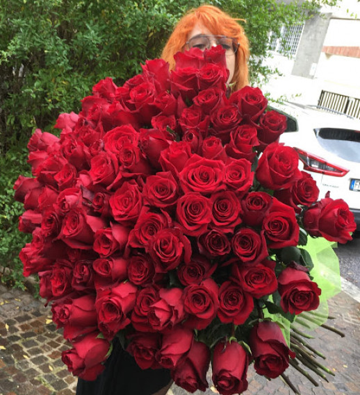 100 rose rosse gambo lungo